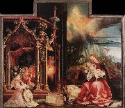 Matthias  Grunewald Concert of Angels and Nativity painting